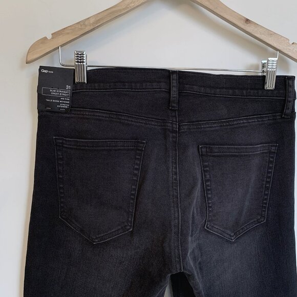 Gap Resolution Slim Straight Black Stonewash 31 Reg jeans - Picture 4 of 8